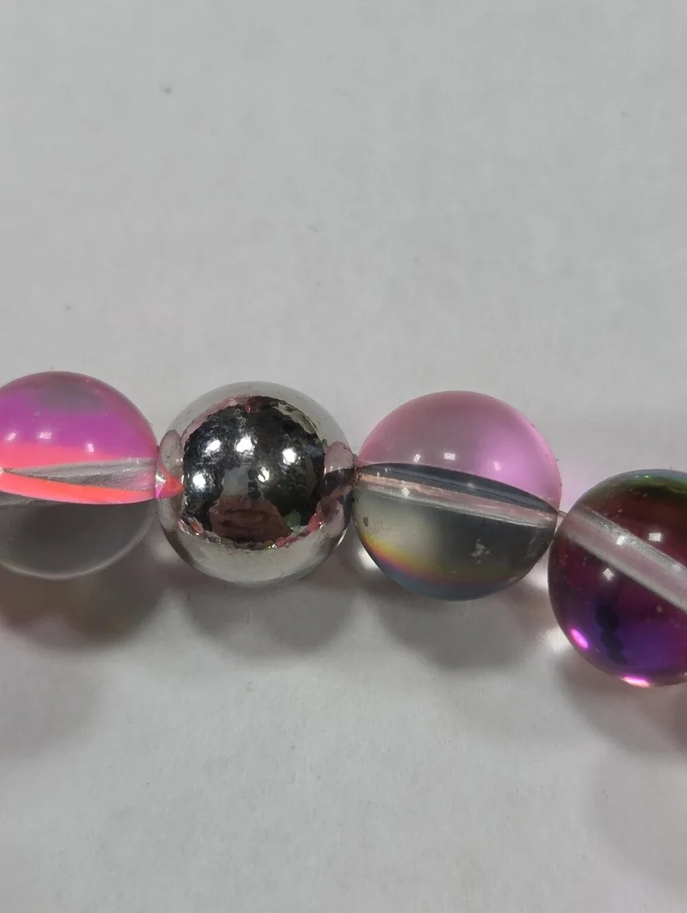🆕️ NOGU Rose Petal Silver Mermaid Glass Statement Bracelet
